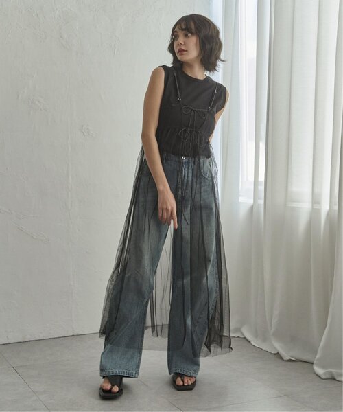 notch.(ノッチ)の「チュールレースキャミワンピース(ワンピース・レディース・ブラック/オフホワイト/チャコールグレー・M)」の9枚目の写真