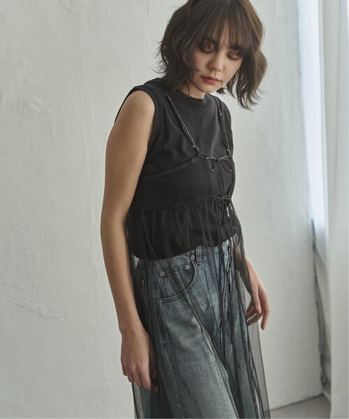 notch.(ノッチ)の「チュールレースキャミワンピース(ワンピース・レディース・ブラック/オフホワイト/チャコールグレー・M)」の11枚目の写真