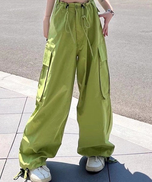 deux amour（ドゥーザムール）の「ドロストワイドカーゴパンツ（カーゴパンツ・レディース・ブラック/グリーン・FREE）」の6枚目の写真