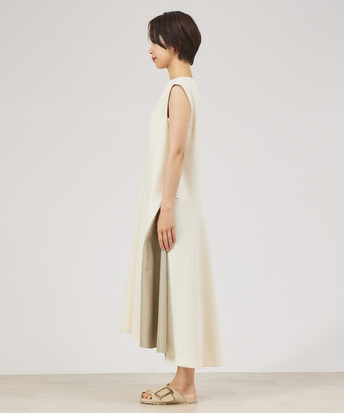 qualite(カリテ)の「ブークレ×タフタロングワンピース(ワンピース・レディース・アイボリー/ブラック・38/34)」の13枚目の写真