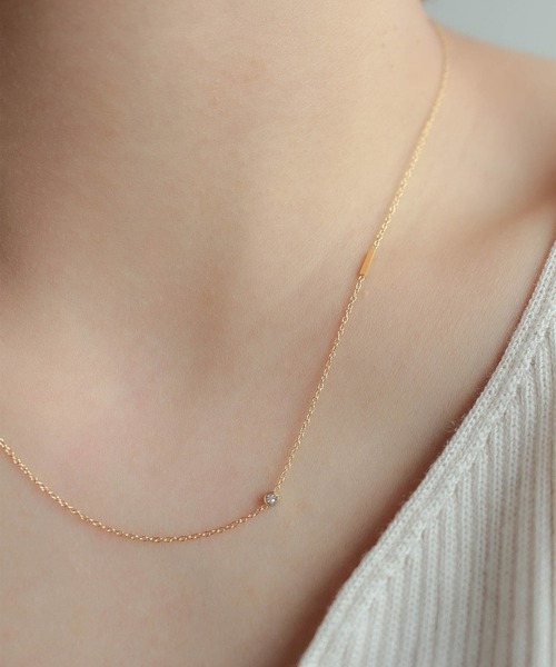 ebine（エビネ）の「Alphabet Zirconia Necklace　金属アレルギー対応 サージカルステンレス（ネックレス・レディース・D/C/M/K/F/S/R/I/T/E/J/A/H/N/Y/W・FREE）」の8枚目の写真