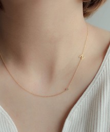 ebine | Alphabet Zirconia Necklace　金属アレルギー対応 サージカルステンレス(ネックレス)