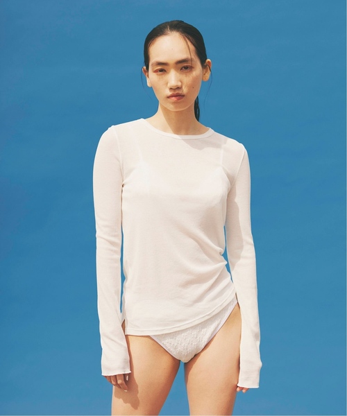 EMILY WEEK（エミリーウィーク）の「パウダリーコットンプルオーバー（Tシャツ/カットソー・レディース・ホワイト/チャコールグレー・FREE）」の10枚目の写真