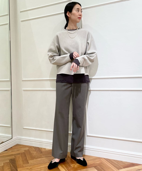 EMILY WEEK（エミリーウィーク）の「パウダリーコットンプルオーバー（Tシャツ/カットソー・レディース・ホワイト/チャコールグレー・FREE）」の12枚目の写真