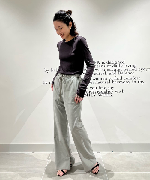 EMILY WEEK（エミリーウィーク）の「パウダリーコットンプルオーバー（Tシャツ/カットソー・レディース・ホワイト/チャコールグレー・FREE）」の15枚目の写真