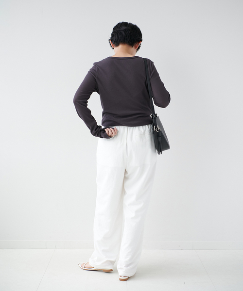 EMILY WEEK（エミリーウィーク）の「パウダリーコットンプルオーバー（Tシャツ/カットソー・レディース・ホワイト/チャコールグレー・FREE）」の19枚目の写真