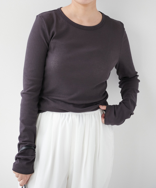 EMILY WEEK（エミリーウィーク）の「パウダリーコットンプルオーバー（Tシャツ/カットソー・レディース・ホワイト/チャコールグレー・FREE）」の3枚目の写真