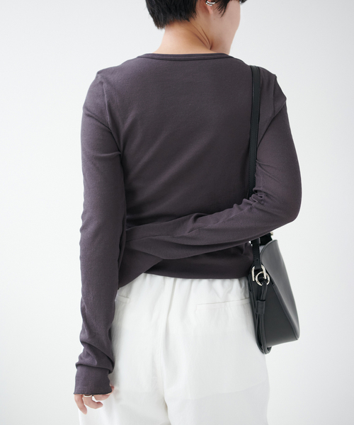 EMILY WEEK（エミリーウィーク）の「パウダリーコットンプルオーバー（Tシャツ/カットソー・レディース・ホワイト/チャコールグレー・FREE）」の4枚目の写真