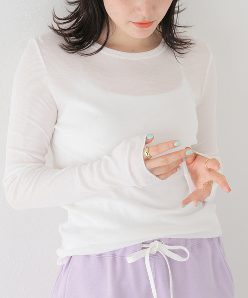 EMILY WEEK（エミリーウィーク）の「パウダリーコットンプルオーバー（Tシャツ/カットソー・レディース・ホワイト/チャコールグレー・FREE）」の20枚目の写真