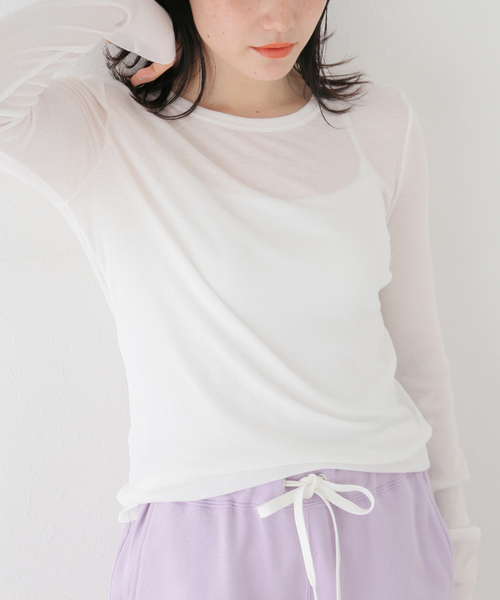 EMILY WEEK（エミリーウィーク）の「パウダリーコットンプルオーバー（Tシャツ/カットソー・レディース・ホワイト/チャコールグレー・FREE）」の21枚目の写真