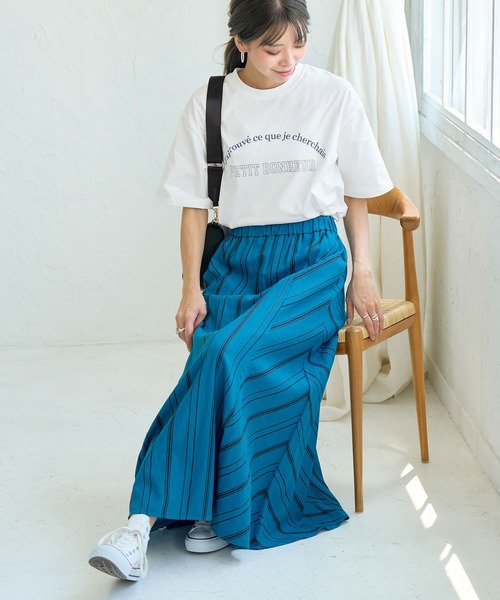 ROPE' PICNIC（ロペピクニック）の「リンクコーデ/BIGアソートロゴTシャツ（Tシャツ/カットソー・レディース・ホワイト/ブルー系その他6/チャコールグレー・38）」の20枚目の写真