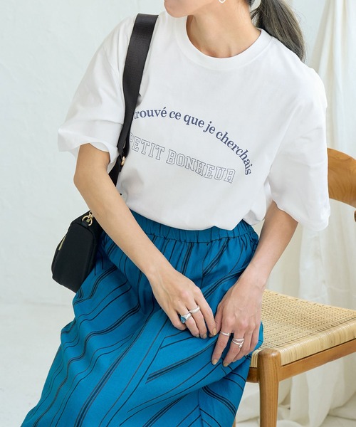 ROPE' PICNIC（ロペピクニック）の「リンクコーデ/BIGアソートロゴTシャツ（Tシャツ/カットソー・レディース・ホワイト/ブルー系その他6/チャコールグレー・38）」の21枚目の写真