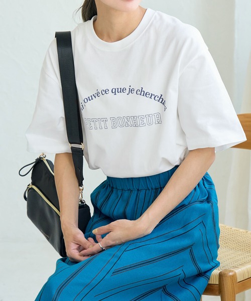ROPE' PICNIC（ロペピクニック）の「リンクコーデ/BIGアソートロゴTシャツ（Tシャツ/カットソー・レディース・ホワイト/ブルー系その他6/チャコールグレー・38）」の22枚目の写真