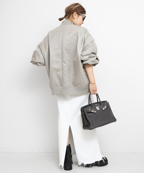 CALUX(キャラクス)の「【CALUX/キャラクス】 BOMBER JACKET(MA-1・レディース・チャコールグレー・FREE)」の10枚目の写真