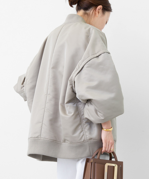 CALUX(キャラクス)の「【CALUX/キャラクス】 BOMBER JACKET(MA-1・レディース・チャコールグレー・FREE)」の17枚目の写真