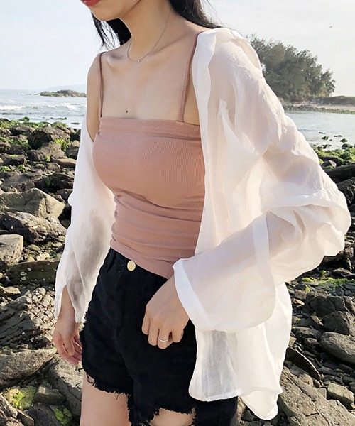 NinaetLina(ニナエリナ)の「長袖シフォンロング丈ブラウス(シャツ/ブラウス・レディース・ホワイト/ピンク/グリーン・FREE)」の5枚目の写真