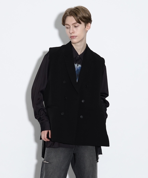tk.TAKEO KIKUCHI（ティーケータケオキクチ）の「◆ノースリーブダブルジャケットベスト（ベスト・メンズ・ブラック系/ブラック・88）」の13枚目の写真