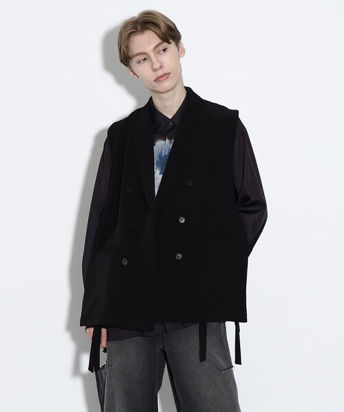 tk.TAKEO KIKUCHI（ティーケータケオキクチ）の「◆ノースリーブダブルジャケットベスト（ベスト・メンズ・ブラック系/ブラック・88）」の14枚目の写真