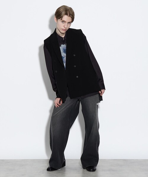 tk.TAKEO KIKUCHI（ティーケータケオキクチ）の「◆ノースリーブダブルジャケットベスト（ベスト・メンズ・ブラック系/ブラック・88）」の16枚目の写真