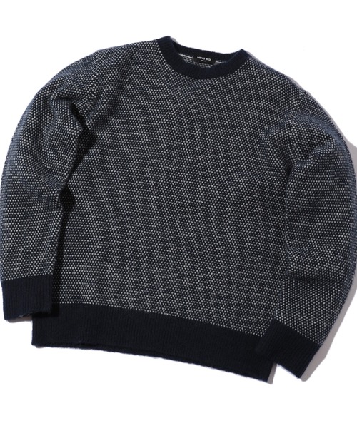 MEN'S BIGI（メンズビギ）の「バーズアイクルーネックニット（ニット/セーター・メンズ・ネイビー/ホワイト系その他・01/02/03）」の2枚目の写真