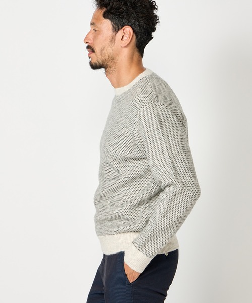MEN'S BIGI（メンズビギ）の「バーズアイクルーネックニット（ニット/セーター・メンズ・ネイビー/ホワイト系その他・01/02/03）」の7枚目の写真
