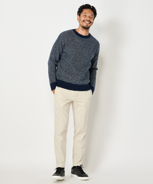 MEN'S BIGI（メンズビギ）の「バーズアイクルーネックニット（ニット/セーター・メンズ・ネイビー/ホワイト系その他・01/02/03）」の3枚目の写真