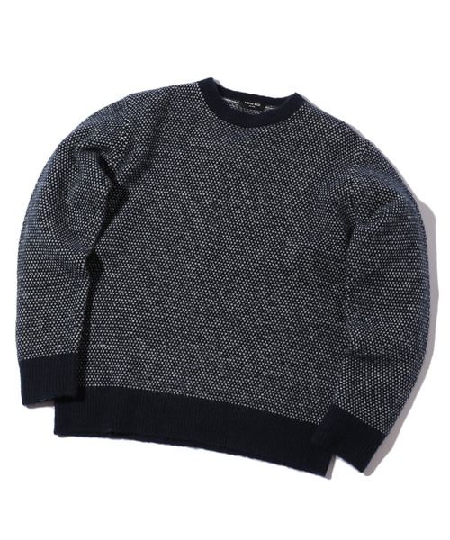 MEN'S BIGI（メンズビギ）の「バーズアイクルーネックニット（ニット/セーター・メンズ・ネイビー/ホワイト系その他・01/02/03）」の14枚目の写真
