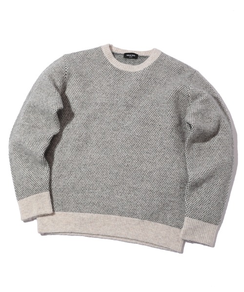 MEN'S BIGI（メンズビギ）の「バーズアイクルーネックニット（ニット/セーター・メンズ・ネイビー/ホワイト系その他・01/02/03）」の9枚目の写真