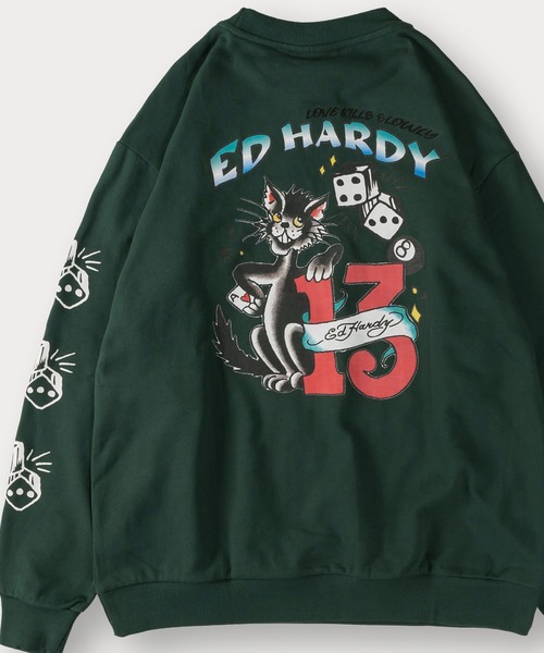 Ed Hardy(エドハーディー)の「【Ed Hardy/エド・ハーディー】グラフィックプリントスウェット/バックプリント/アームプリント/ビッグシルエット(スウェット・メンズ・グリーン系その他3/グリーン系その他/ブルー系その他/ブラック系その他/ブルー/グリーン/ブラック/グリーン系その他2/ブラック系その他2/イエロー/イエロー系その他・L/M)」の8枚目の写真