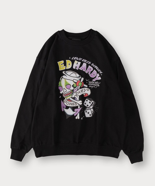 Ed Hardy(エドハーディー)の「【Ed Hardy/エド・ハーディー】グラフィックプリントスウェット/バックプリント/アームプリント/ビッグシルエット(スウェット・メンズ・グリーン系その他3/グリーン系その他/ブルー系その他/ブラック系その他/ブルー/グリーン/ブラック/グリーン系その他2/ブラック系その他2/イエロー/イエロー系その他・L/M)」の12枚目の写真