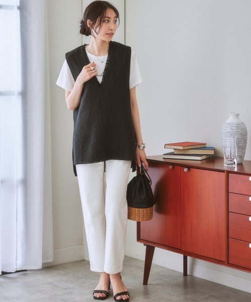 nissen（ニッセン）の「Vネックツイードベスト（ベスト・レディース・グレー系/ブラック系・M/LL/L/S）」の13枚目の写真