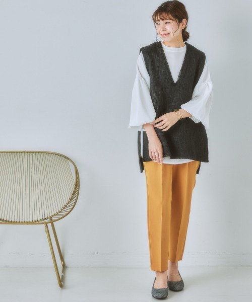 nissen（ニッセン）の「Vネックツイードベスト（ベスト・レディース・グレー系/ブラック系・M/LL/L/S）」の12枚目の写真