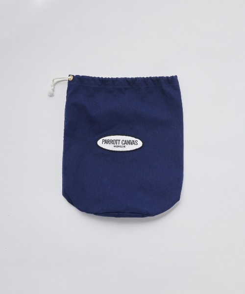 PARROTT CANVAS（パロットキャンバス）の「SHOES BAG/キャンバス巾着バッグ（ショルダーバッグ・レディース・ホワイト/ネイビー・ONE SIZE）」の5枚目の写真
