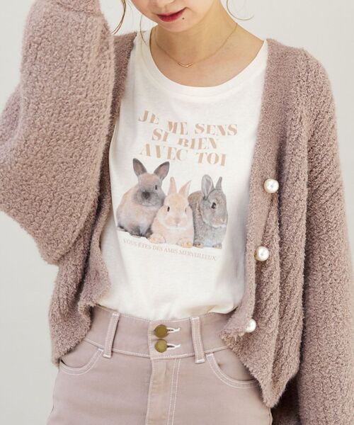 MAJESTIC LEGON（マジェスティックレゴン）の「アソートロゴTシャツ（Tシャツ/カットソー・レディース・アイボリー/ピンク系その他2/ホワイト系その他2・MEDIUM）」の2枚目の写真