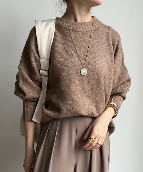 DouDou(ドゥドゥ)の「【WEB限定】 ショート丈ワイドクルーネックプルオーバー(Tシャツ/カットソー・レディース・レッド/アイボリー/ブラウン系/ブラック/ブルー・FREE)」の11枚目の写真