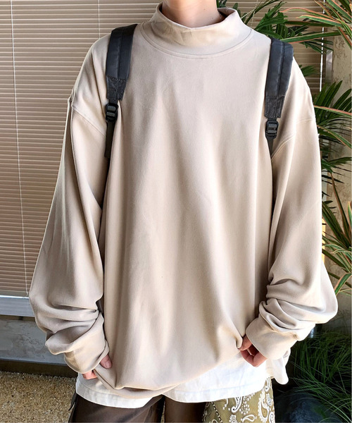 neos（ネオス）の「【neos -addictive design-】ルーズシルエット ハイネック ピーチ起毛 ロングスリーブ プルオーバー（Tシャツ/カットソー・メンズ・ブラック/ベージュ/ホワイト・X-LARGE/LARGE/MEDIUM）」の3枚目の写真
