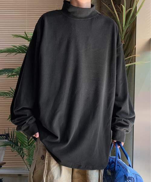 neos（ネオス）の「【neos -addictive design-】ルーズシルエット ハイネック ピーチ起毛 ロングスリーブ プルオーバー（Tシャツ/カットソー・メンズ・ブラック/ベージュ/ホワイト・X-LARGE/LARGE/MEDIUM）」の11枚目の写真