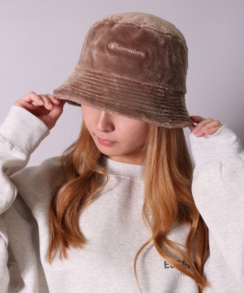 Champion（チャンピオン）の「(LF)【Champion】シールボア バケットハット（ハット・レディース・チャコールグレー/ライトブラウン/アイボリー/ブラック・58cm）」の4枚目の写真