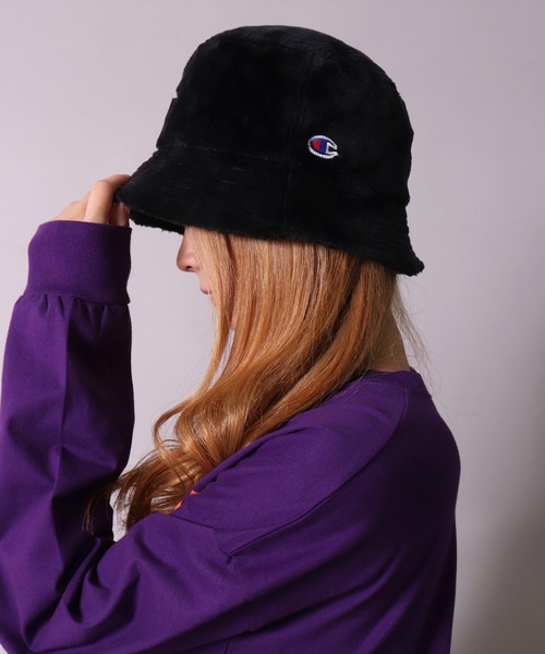 Champion（チャンピオン）の「(LF)【Champion】シールボア バケットハット（ハット・レディース・チャコールグレー/ライトブラウン/アイボリー/ブラック・58cm）」の3枚目の写真