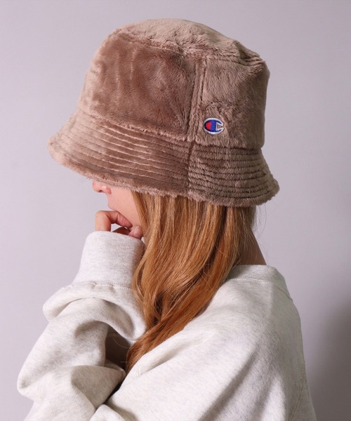 Champion（チャンピオン）の「(LF)【Champion】シールボア バケットハット（ハット・レディース・チャコールグレー/ライトブラウン/アイボリー/ブラック・58cm）」の9枚目の写真