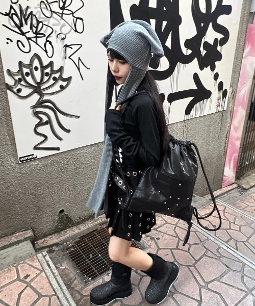 XU】print crop top（Tシャツ/カットソー）｜XU（エックスユー