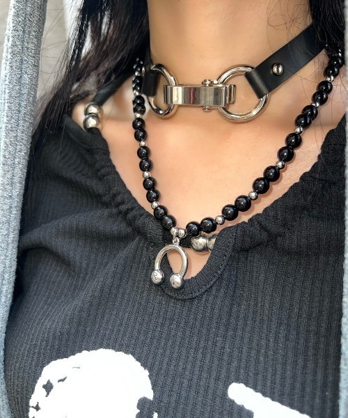 XU(エックスユー)の「【Never mind the XU】print crop top / 【ネバーマインド ザ エックスユー】プリントクロップ長袖Tシャツ(Tシャツ/カットソー・レディース・ブラック/グレー・ONE SIZE)」の6枚目の写真