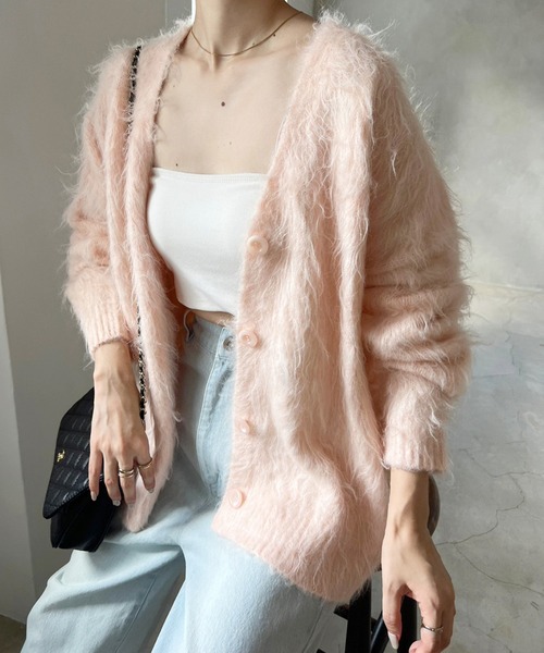 one after another NICE CLAUP(ワンアフターアナザーナイスクラップ)の「マシュマロ女子ロングカーディガン(カーディガン/ボレロ・レディース・アイボリー/グレー/チャコールグレー/ピンク・FREE)」の16枚目の写真