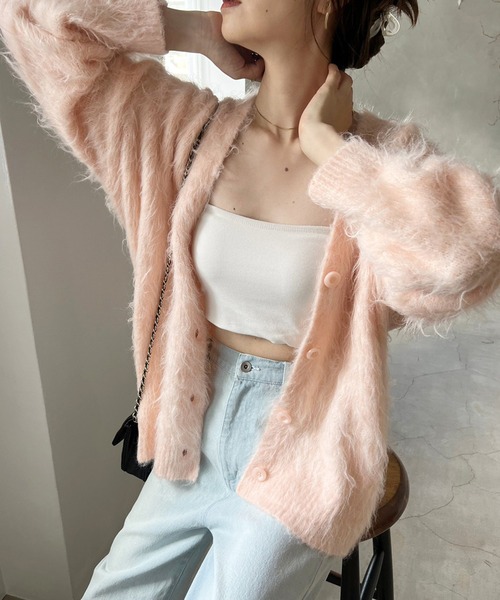 one after another NICE CLAUP(ワンアフターアナザーナイスクラップ)の「マシュマロ女子ロングカーディガン(カーディガン/ボレロ・レディース・アイボリー/グレー/チャコールグレー/ピンク・FREE)」の17枚目の写真
