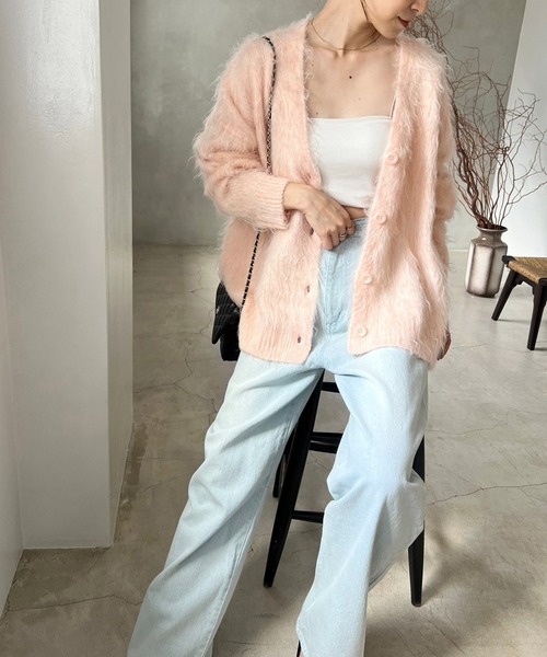 one after another NICE CLAUP(ワンアフターアナザーナイスクラップ)の「マシュマロ女子ロングカーディガン(カーディガン/ボレロ・レディース・アイボリー/グレー/チャコールグレー/ピンク・FREE)」の18枚目の写真