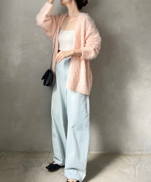 one after another NICE CLAUP(ワンアフターアナザーナイスクラップ)の「マシュマロ女子ロングカーディガン(カーディガン/ボレロ・レディース・アイボリー/グレー/チャコールグレー/ピンク・FREE)」の20枚目の写真