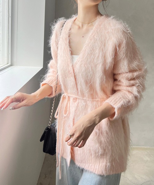 one after another NICE CLAUP(ワンアフターアナザーナイスクラップ)の「マシュマロ女子ロングカーディガン(カーディガン/ボレロ・レディース・アイボリー/グレー/チャコールグレー/ピンク・FREE)」の14枚目の写真