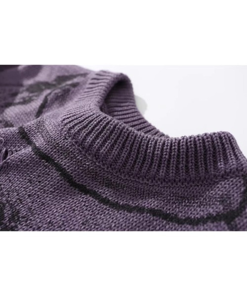 Ressaca（レサーカ）の「オーバーサイズダメージ加工レターロゴニット（ニット/セーター・メンズ・ブラック/ホワイト/パープル・L/M/XL）」の9枚目の写真