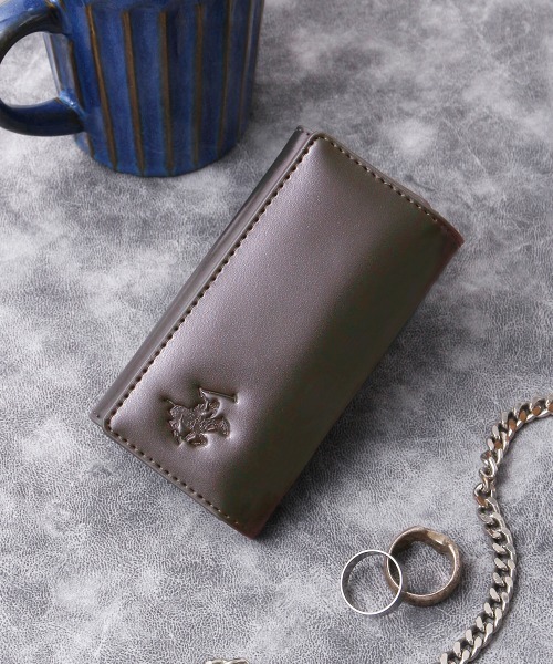 BEVERLY HILLS POLO CLUB（ビバリーヒルズポロクラブ）の「【Beverly Hills Polo Club/ビバリーヒルズポロクラブ】ワンポイントポニー レザーキーケース（ボタン開閉）（キーケース/キーアクセサリー・メンズ・ブラック/ネイビー/グリーン/ブラック系2/ブラック系1/ダークブラウン・FREE）」の4枚目の写真