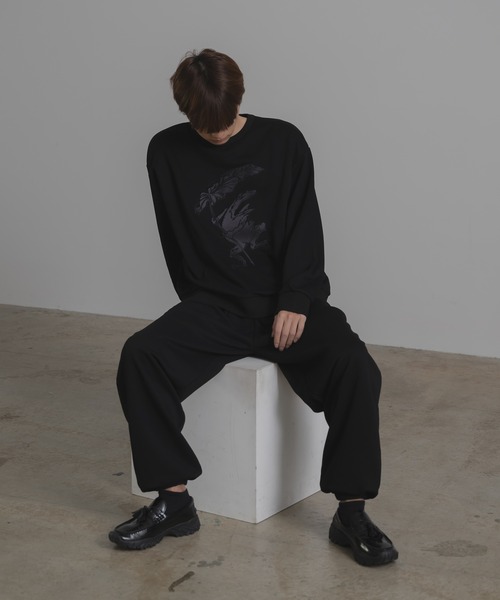 KUUUPY（クーピー）の「KUUUPY × Nagatsuka  蛙刺繍裏毛スウェットパンツ（スウェットパンツ・メンズ・グレー/ブラック・LARGE/SMALL/MEDIUM）」の22枚目の写真